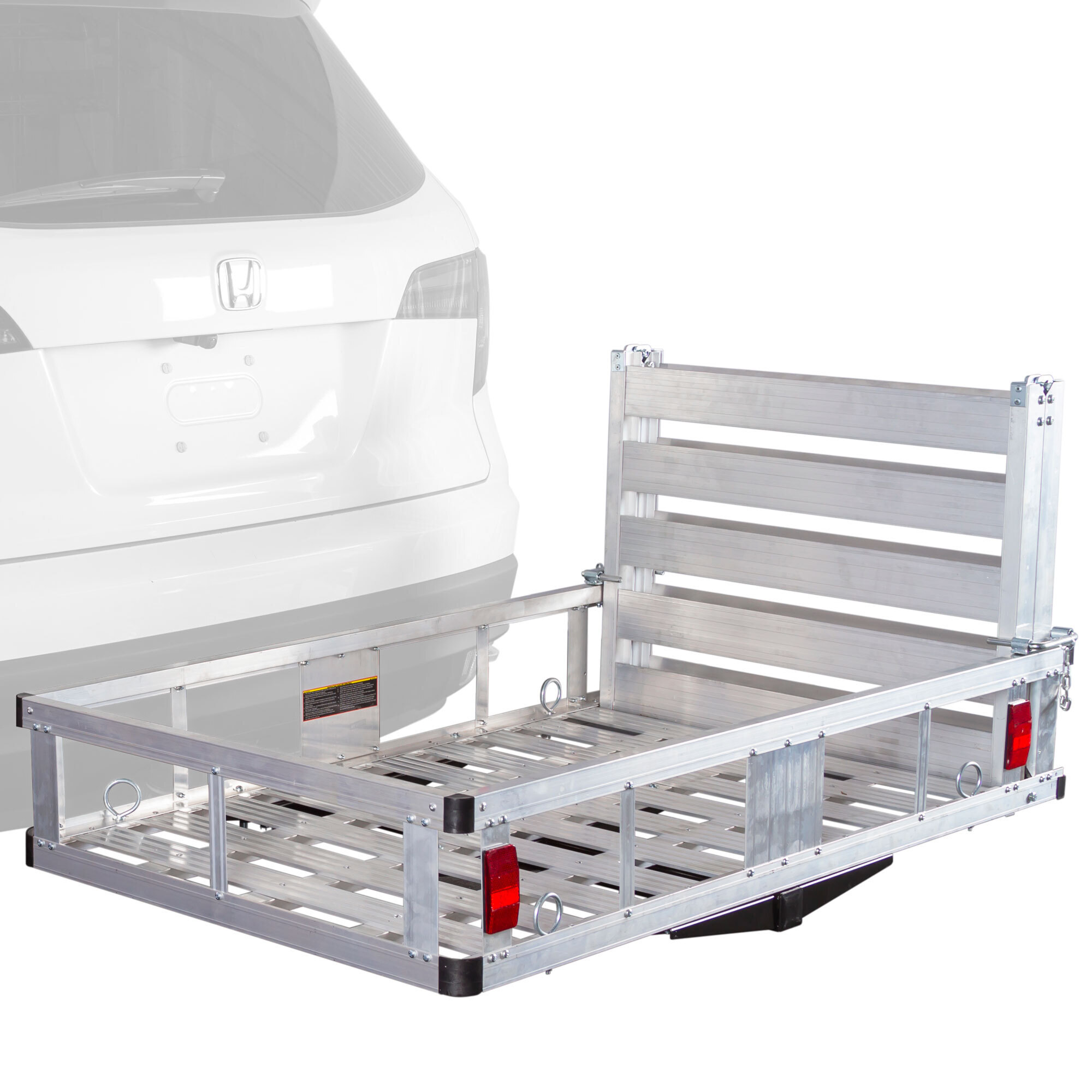 Elevate Outdoor, Alum. Basket Cargo Carrier w/Ramp, Capacity 500 lb, Receiver Size 2 in, Material Aluminum, Model# ACC500-DLX